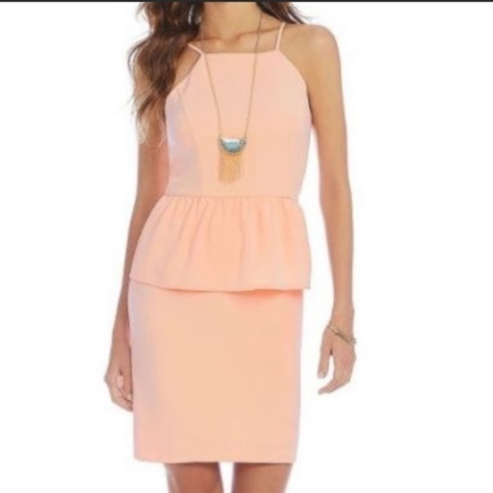 Gianni Bini Strappy Peplum Dress